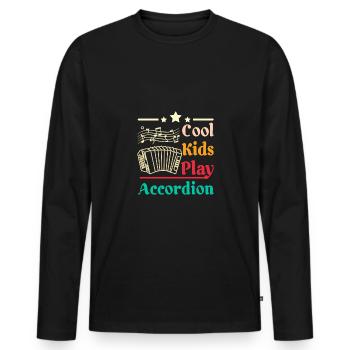 Children Cool kids play accordion - Men's Premium Organic Long Sleeve Shirt - black - Front - Nico (187cm)