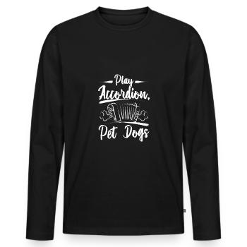 Play accordion pet dogs - Men's Premium Organic Long Sleeve Shirt - black - Front - Nico (187cm)
