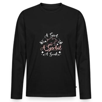 A girl a gerbil a soul - Men's Premium Organic Long Sleeve Shirt - black - Front - Nico (187cm)