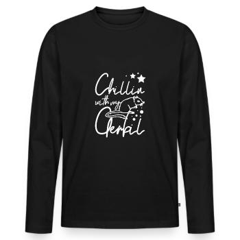 Chillin with my gerbil - Men's Premium Organic Long Sleeve Shirt - black - Front - Nico (187cm)