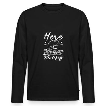 Here mousey mousey gerbils - Men's Premium Organic Long Sleeve Shirt - black - Front - Nico (187cm)
