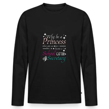 Secrétaire de l’école de princesse - T-shirt manches longues Premium bio Homme - noir - Devant - Nico (187cm)