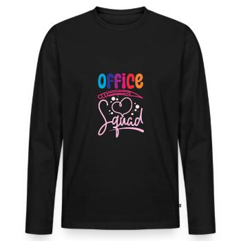 Escouade du secrétariat de l’école - T-shirt manches longues Premium bio Homme - noir - Devant - Nico (187cm)