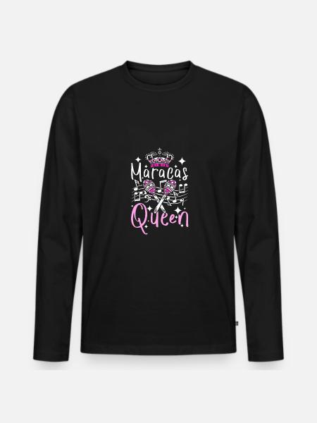 Girl Maracas Queen - Men's Premium Organic Long Sleeve Shirt - black