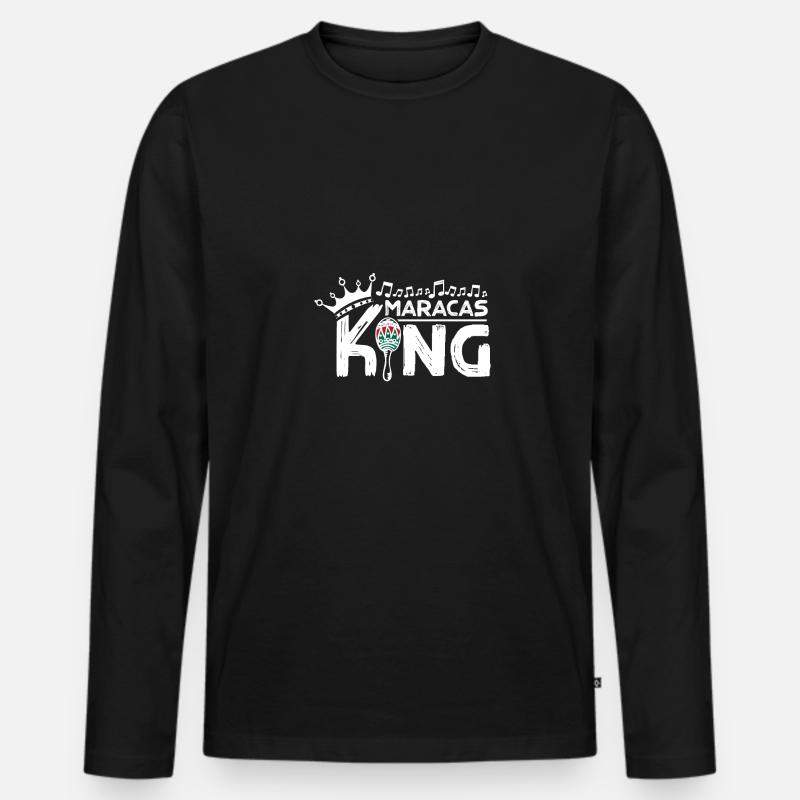 Boy Maracas King - Männer Premium Bio Langarmshirt - Schwarz
