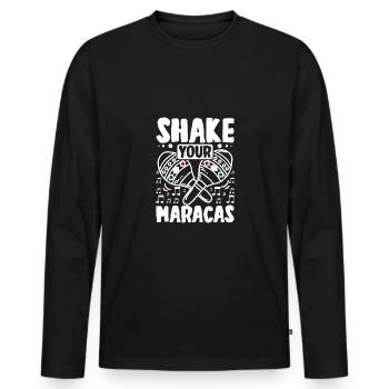 Mexican Shake your Maracas - Men's Premium Organic Long Sleeve Shirt - black - Front - Nico (187cm)