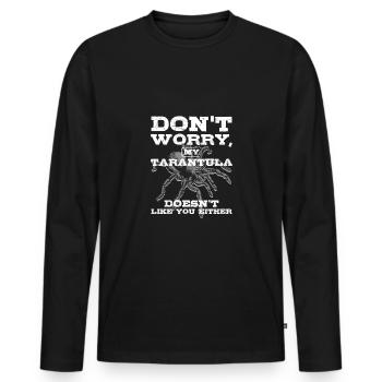 Ne t’inquiète pas, ma tarentule ne t’aime pas non plus - T-shirt manches longues Premium bio Homme - noir - Devant - Nico (187cm)