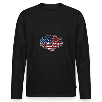 Usa American flag 4th of July Crabbing - Männer Premium Bio Langarmshirt - Schwarz - Vorne - Nico (187cm)