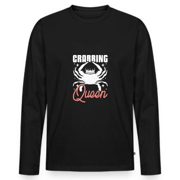 Girl Crab fishing Crabbing Queen - Männer Premium Bio Langarmshirt - Schwarz - Vorne - Nico (187cm)