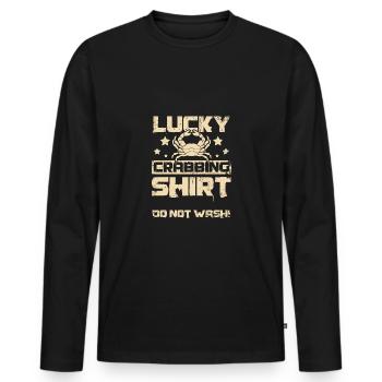 Lucky Crabbing do not wash crab fishing - Männer Premium Bio Langarmshirt - Schwarz - Vorne - Nico (187cm)