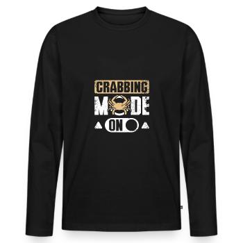 Crab fishing Crabbing mode on - Männer Premium Bio Langarmshirt - Schwarz - Vorne - Nico (187cm)