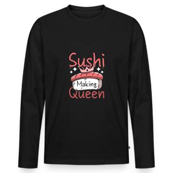Sushi making queen - Männer Premium Bio Langarmshirt - Schwarz - Vorne - Nico (187cm)