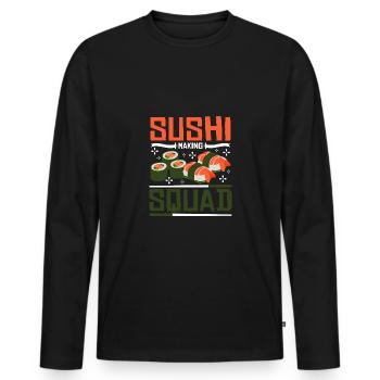 Sushi making squat - Männer Premium Bio Langarmshirt - Schwarz - Vorne - Nico (187cm)