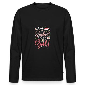 Need Sushi? I'm your girl - Männer Premium Bio Langarmshirt - Schwarz - Vorne - Nico (187cm)