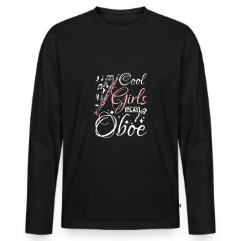 Des filles cool jouent du hautbois - T-shirt manches longues Premium bio Homme - noir - Devant - Nico (187cm)