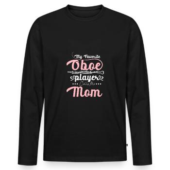 Mothers day My favorite oboe player calls me mom - Männer Premium Bio Langarmshirt - Schwarz - Vorne - Nico (187cm)