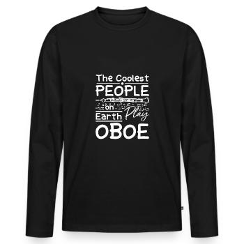 Les gens les plus cool de la planète jouent du hautbois - T-shirt manches longues Premium bio Homme - noir - Devant - Nico (187cm)