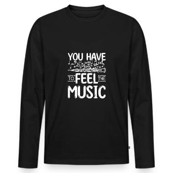You have to feel the music play oboe - Men's Premium Organic Long Sleeve Shirt - black - Front - Nico (187cm)