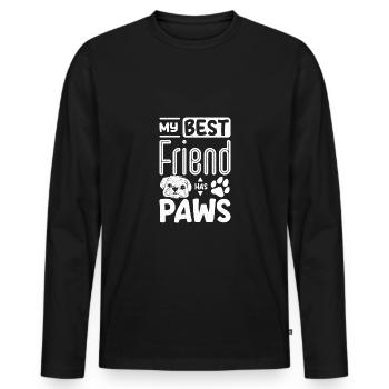 My Shih Tzu best friend has paws - Männer Premium Bio Langarmshirt - Schwarz - Vorne - Nico (187cm)