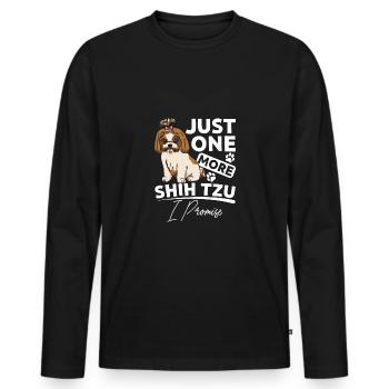 Juste un shih tzu de plus, je vous le promets - T-shirt manches longues Premium bio Homme - noir - Devant - Nico (187cm)