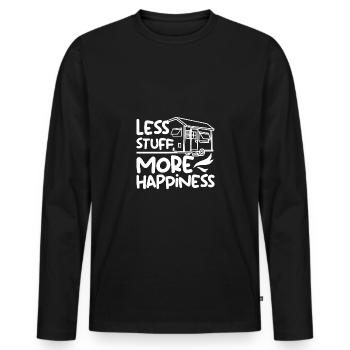 Moins de choses, plus de bonheur Tiny House - T-shirt manches longues Premium bio Homme - noir - Devant - Nico (187cm)