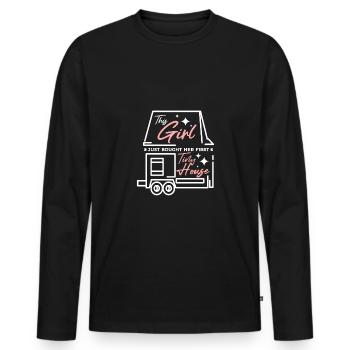 Cette fille vient d’acheter sa première tiny house - T-shirt manches longues Premium bio Homme - noir - Devant - Nico (187cm)