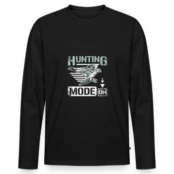 Mode chasse sur fauconnier - T-shirt manches longues Premium bio Homme - noir - Devant - Nico (187cm)