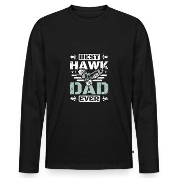 Fathers day Falconer best hawk dad ever - Men's Premium Organic Long Sleeve Shirt - black - Front - Nico (187cm)