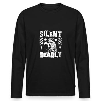Falconer silent but deadly - Männer Premium Bio Langarmshirt - Schwarz - Vorne - Nico (187cm)
