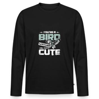 You're a bird watcher well that's cute falconer - Men's Premium Organic Long Sleeve Shirt - black - Front - Nico (187cm)