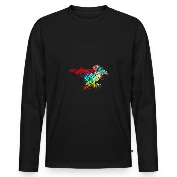 Falconer Splash Art Falcon Hawk - Men's Premium Organic Long Sleeve Shirt - black - Front - Nico (187cm)