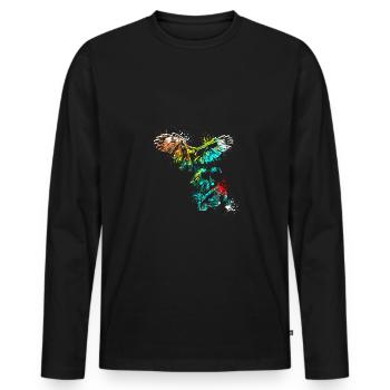 Splash art falcon hawk falconer - Men's Premium Organic Long Sleeve Shirt - black - Front - Nico (187cm)