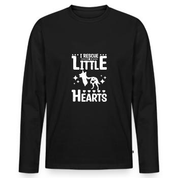 Pet rescue I rescue little hearts - Männer Premium Bio Langarmshirt - Schwarz - Vorne - Nico (187cm)