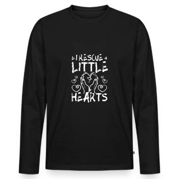 Pet rescue I rescue little hearts - Männer Premium Bio Langarmshirt - Schwarz - Vorne - Nico (187cm)