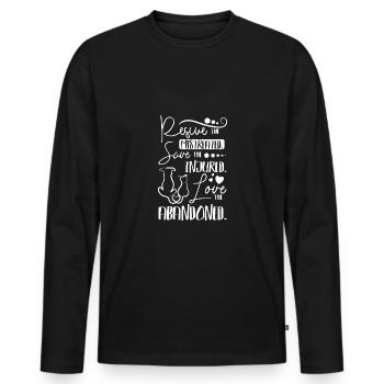 Rescue the mistreated love the abandoned - Männer Premium Bio Langarmshirt - Schwarz - Vorne - Nico (187cm)