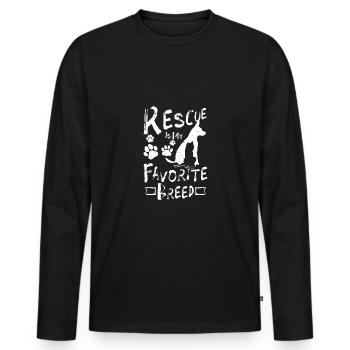 Rescue is my favorite breed - Männer Premium Bio Langarmshirt - Schwarz - Vorne - Nico (187cm)