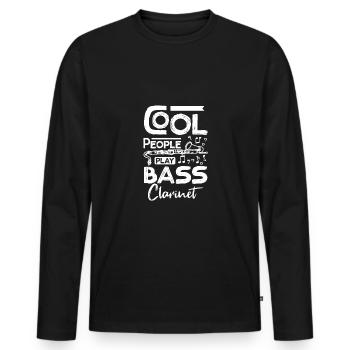 Des gens cool jouent de la clarinette basse - T-shirt manches longues Premium bio Homme - noir - Devant - Nico (187cm)