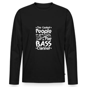 Les gens les plus cool de la planète jouent de la clarinette basse - T-shirt manches longues Premium bio Homme - noir - Devant - Nico (187cm)
