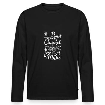 La clarinette basse est le bacon de la musique - T-shirt manches longues Premium bio Homme - noir - Devant - Nico (187cm)