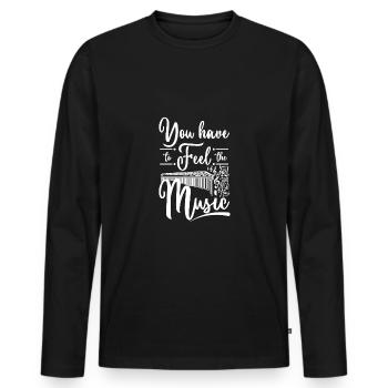 You have to feel the music marimba - Männer Premium Bio Langarmshirt - Schwarz - Vorne - Nico (187cm)