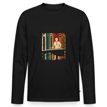 Retro vintage marimba player marimbist - Männer Premium Bio Langarmshirt - Schwarz - Vorne - Nico (187cm)