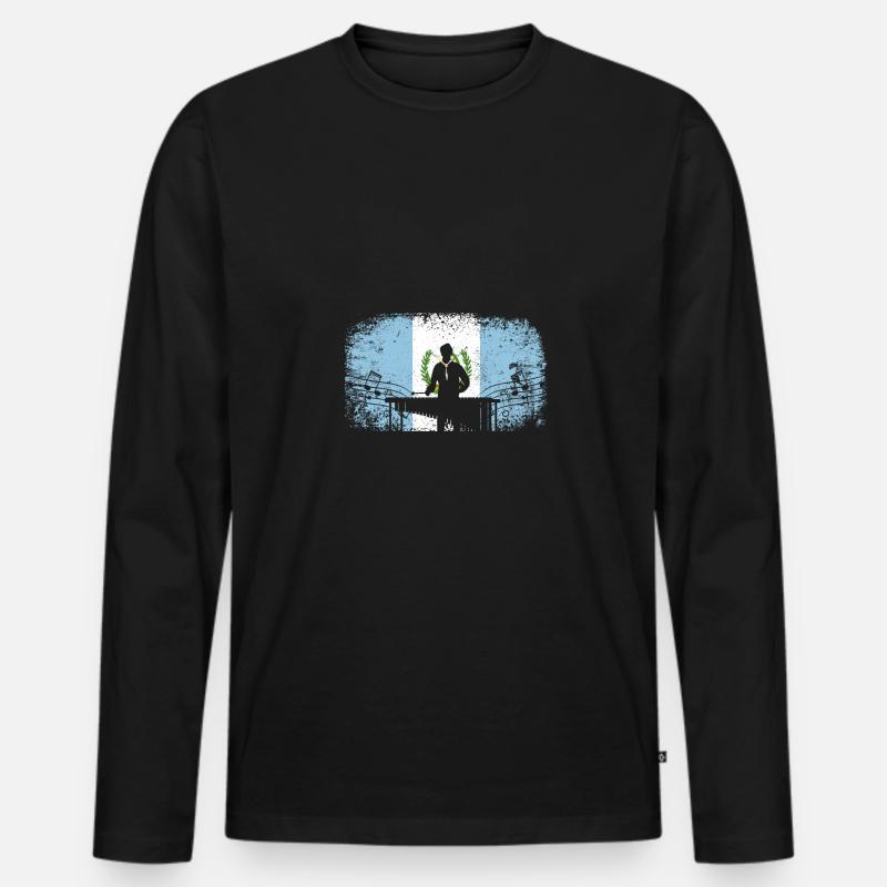 Guatemala flag marimba player marimbist - Männer Premium Bio Langarmshirt - Schwarz
