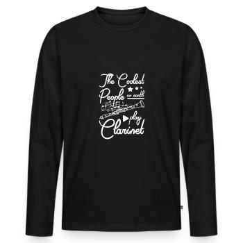 Les gens les plus cool du monde jouent de la clarinette - T-shirt manches longues Premium bio Homme - noir - Devant - Nico (187cm)