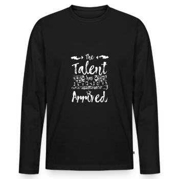 Clarinettiste, le talent est arrivé - T-shirt manches longues Premium bio Homme - noir - Devant - Nico (187cm)