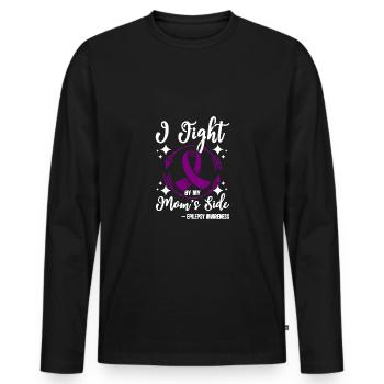 I fight by my mom's side, epilepsy awareness - Männer Premium Bio Langarmshirt - Schwarz - Vorne - Nico (187cm)