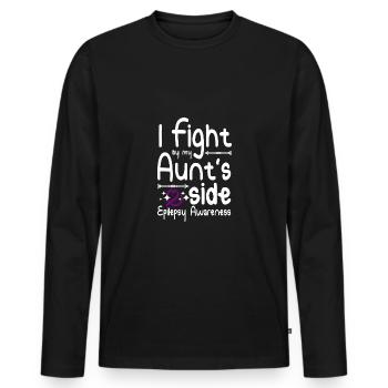 I fight by my aunt's side, epilepsy awareness - Männer Premium Bio Langarmshirt - Schwarz - Vorne - Nico (187cm)