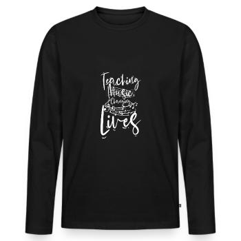 Teaching music changing lives - Men's Premium Organic Long Sleeve Shirt - black - Front - Nico (187cm)