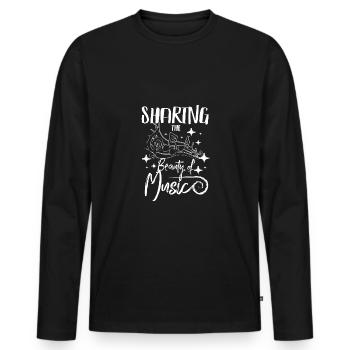 Sharing the beauty of music - Men's Premium Organic Long Sleeve Shirt - black - Front - Nico (187cm)