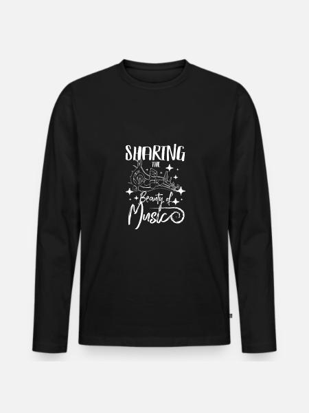 Sharing the beauty of music - Men's Premium Organic Long Sleeve Shirt - black