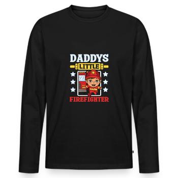 For children daddy's little firefighter - Men's Premium Organic Long Sleeve Shirt - black - Front - Nico (187cm)